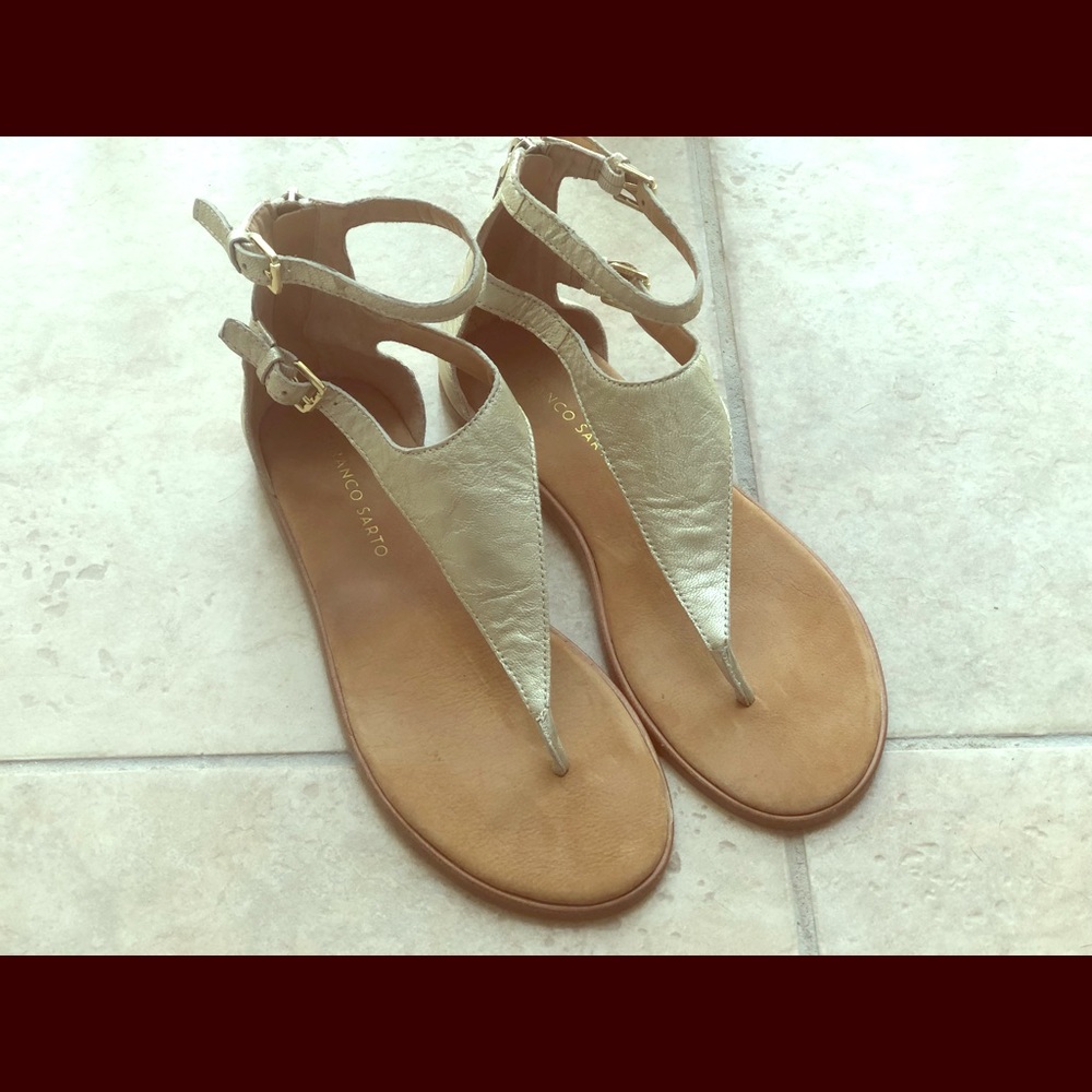 Franco Sarto gold metallic leather sandal